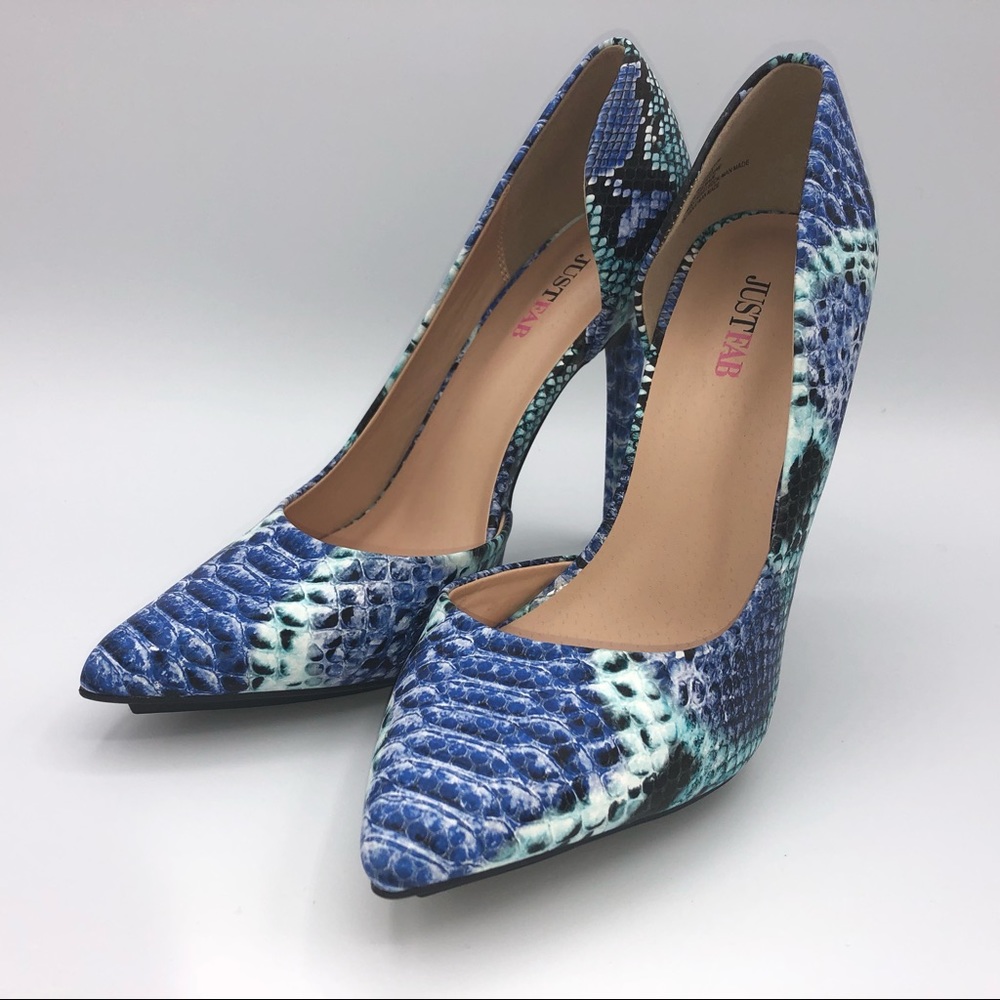 NEW JUST FAB HIGH HEEL PUMPS BLUE TEAL 8.5 woman